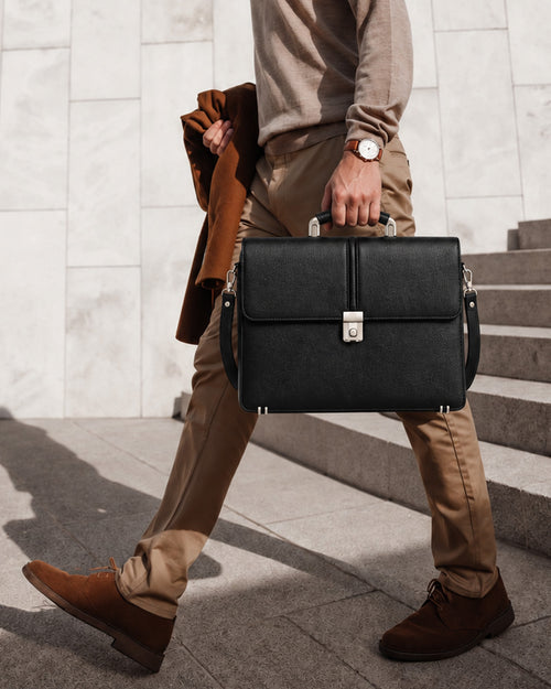 Black Leather Executive Briefcase